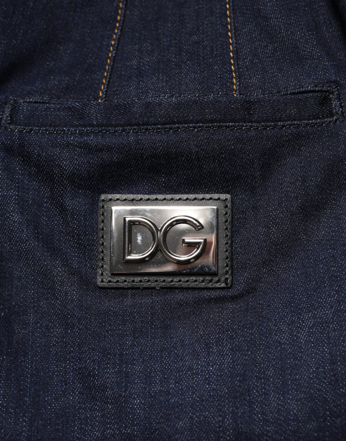 Jupe Midi A-ligne en Denim Coton Bleu Foncé Dolce & Gabbana