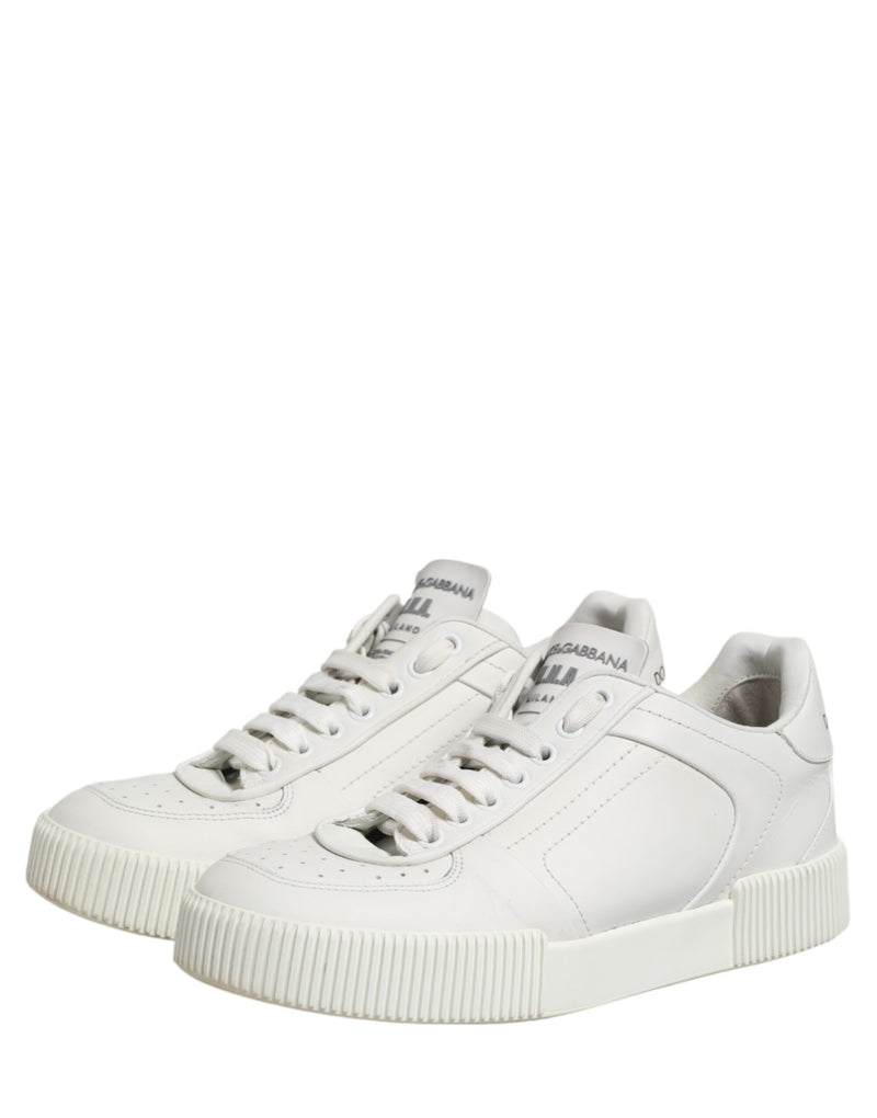Dolce & Gabbana White MIAMI Calf Low Top Men Sneakers