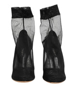 Dolce & Gabbana Black Nylon Stretch Mesh Sock Boots