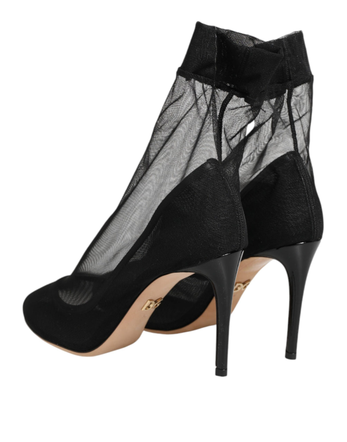 Dolce & Gabbana Black Nylon Stretch Mesh Sock Boots