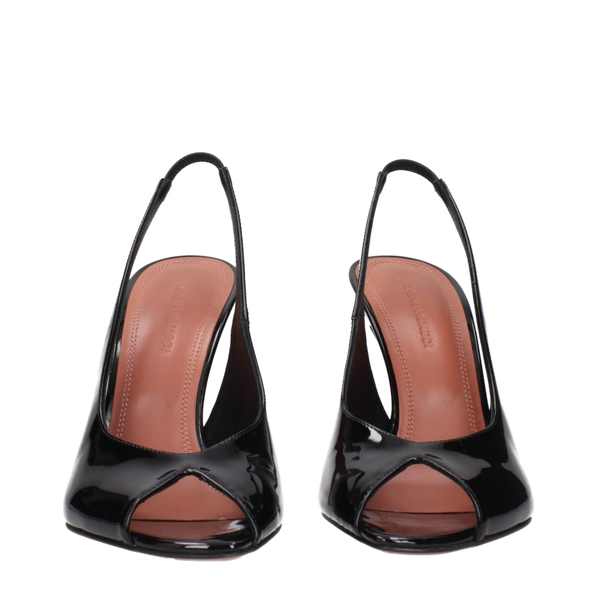 Amina Muaddi Sandales à Talons Aiguilles en Cuir Noir
