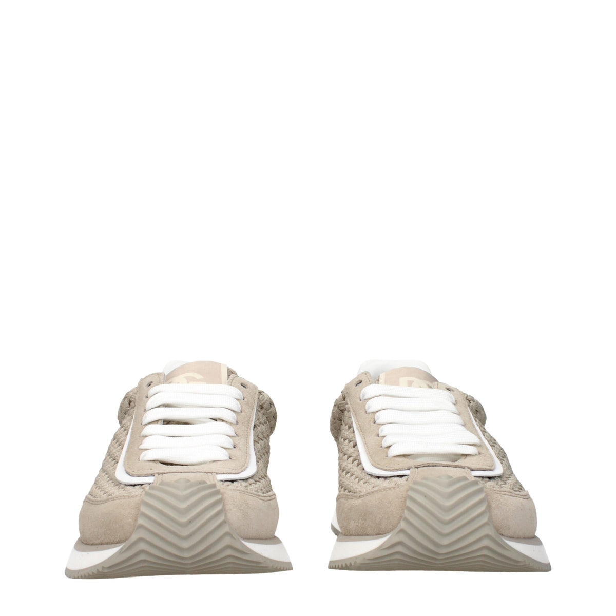 Dolce & Gabbana Baskets Basses en Tissu Beige pour Homme