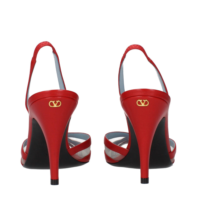 Sandales à Talons Aiguilles en Cuir Rouge Valentino Garavani