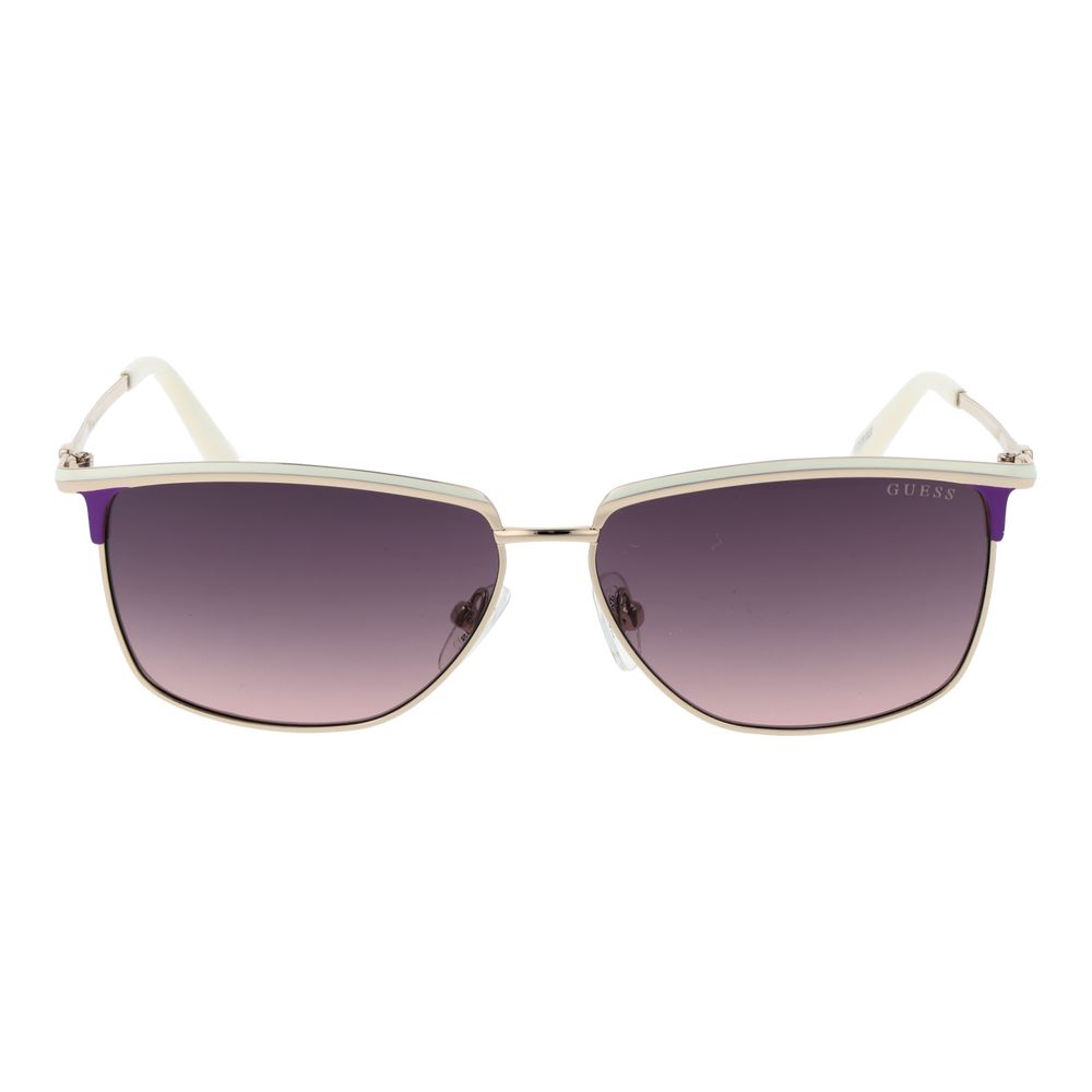 Guess White Metal Sunglasses for Women - Chic Browline Design