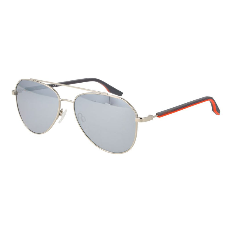 Lunettes de soleil aviateur en caoutchouc argenté Converse