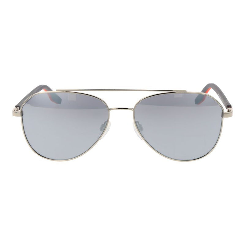 Lunettes de soleil aviateur en caoutchouc argenté Converse