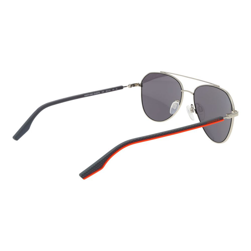 Lunettes de soleil aviateur en caoutchouc argenté Converse