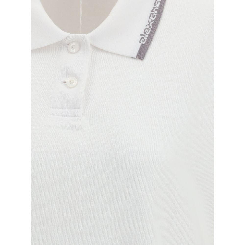 Alexander Wang White Cotton Polo Mini Dress - Élégance Sportive