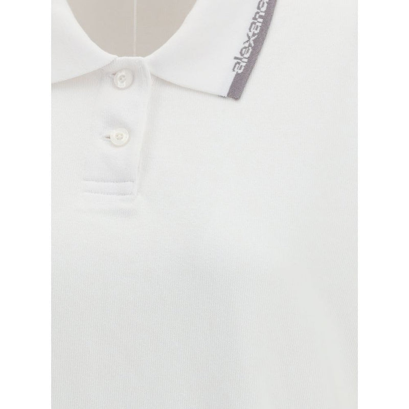 Alexander Wang White Cotton Polo Mini Dress - Élégance Sportive