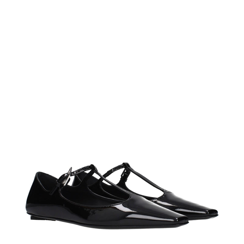 The Attico Black Leather Ballet Flats - Élégance et Confort