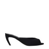 The Attico Black Fabric Flat Sandals - Chic and Comfortable Footwear