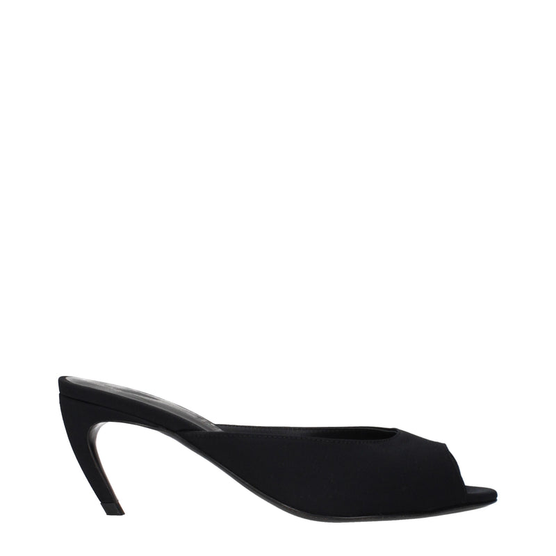 The Attico Black Fabric Flat Sandals - Élégance et Confort