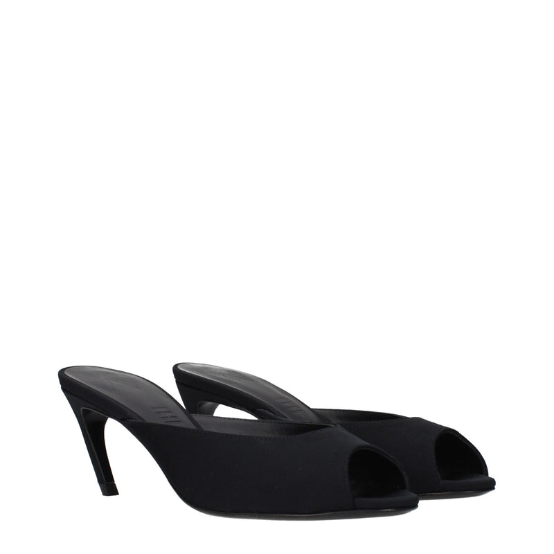 The Attico Black Fabric Flat Sandals - Élégance et Confort