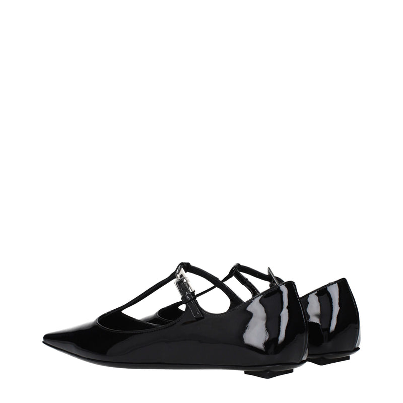 The Attico Black Leather Ballet Flats - Élégance et Confort