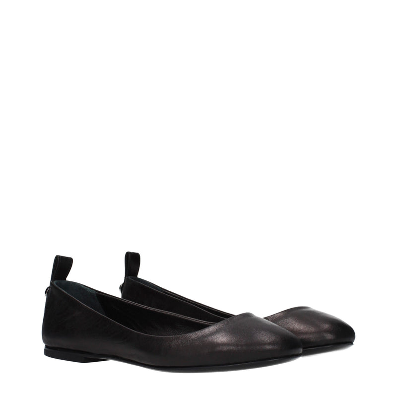 The Attico Black Leather Ballet Flats - Élégance et Confort