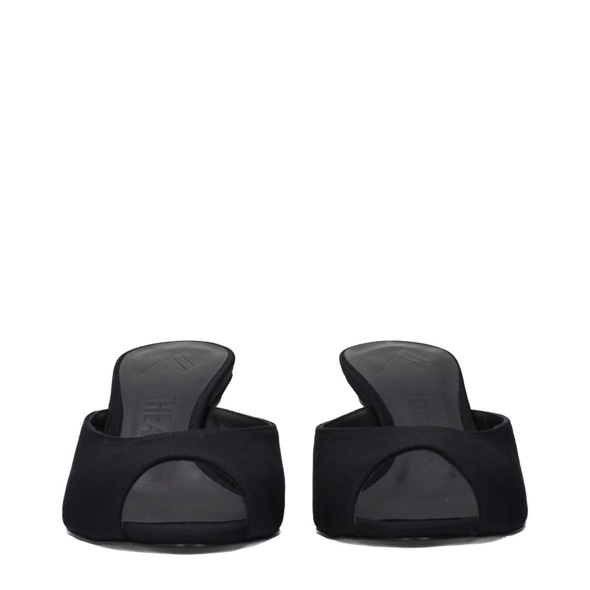 The Attico Black Fabric Flat Sandals - Chic and Comfortable Footwear