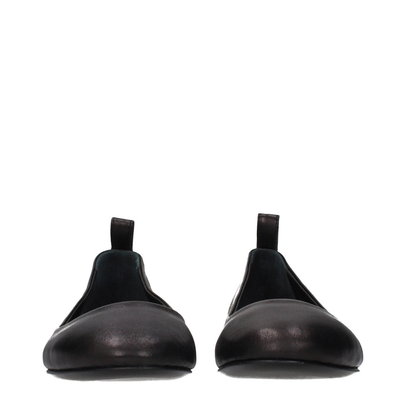 The Attico Black Leather Ballet Flats - Élégance et Confort