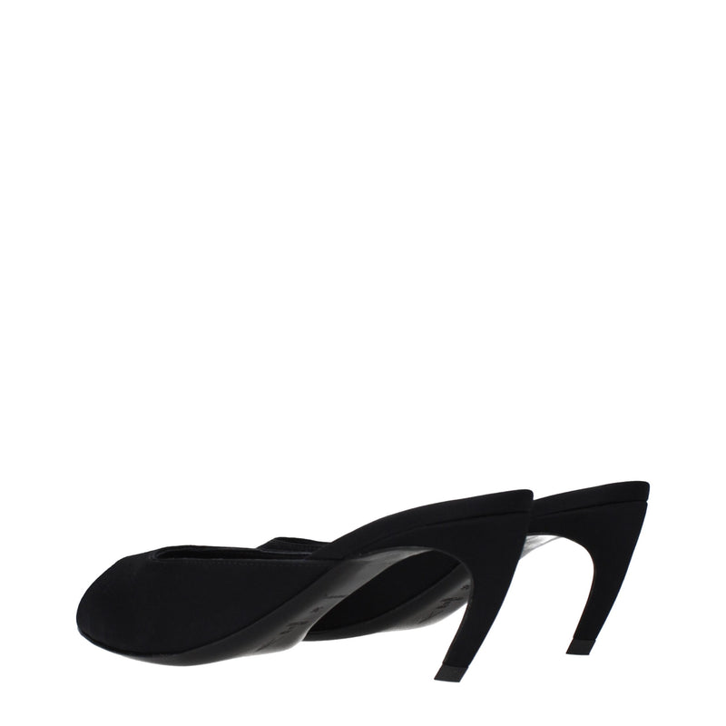 The Attico Black Fabric Flat Sandals - Élégance et Confort