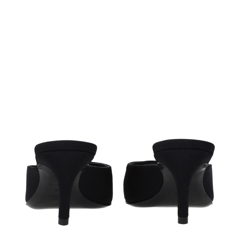 The Attico Black Fabric Flat Sandals - Élégance et Confort