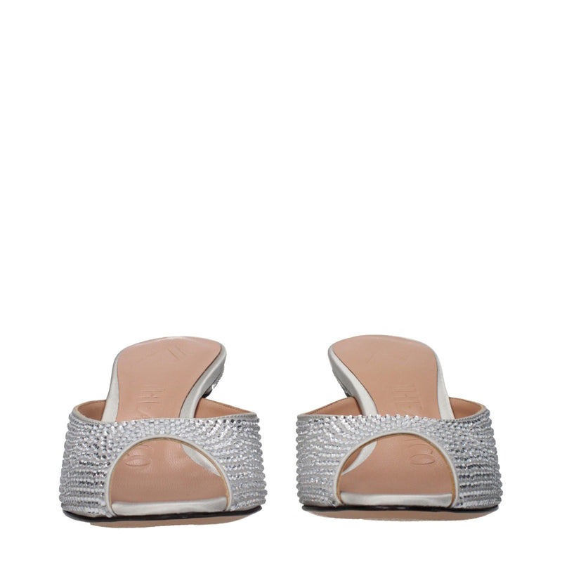 The Attico Gray Satin Stiletto Heel Sandals - Elegant Footwear