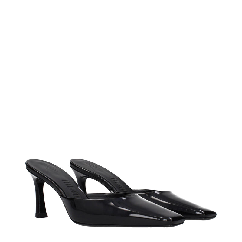 The Attico Black Leather Flat Sandals - Élégance et Confort