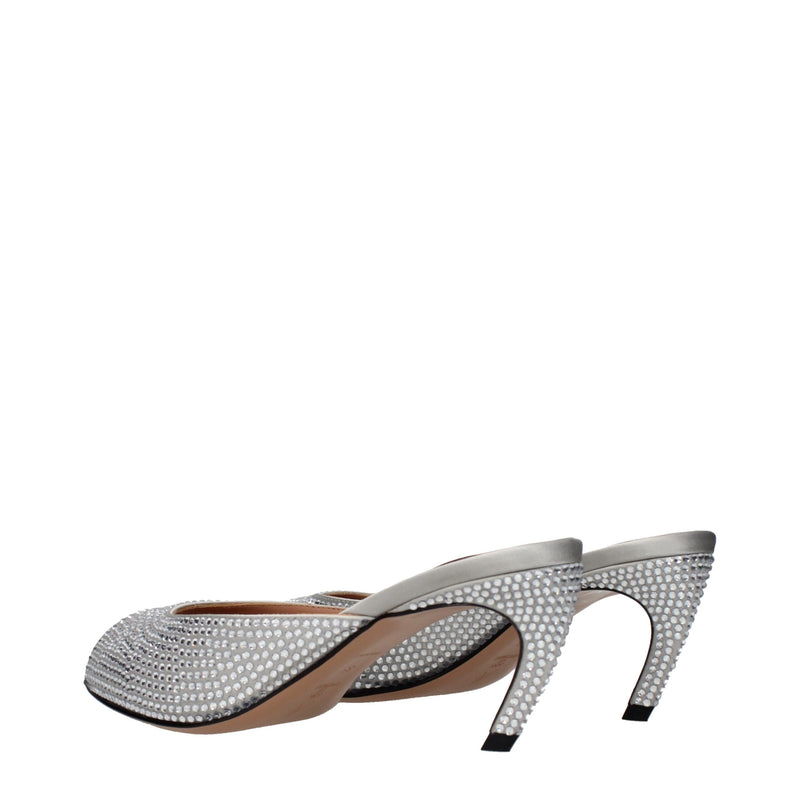 The Attico Gray Satin Stiletto Heel Sandals - Elegant Footwear