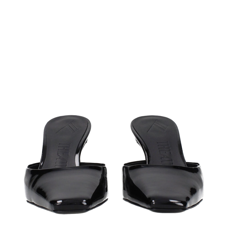 The Attico Black Leather Flat Sandals - Élégance et Confort
