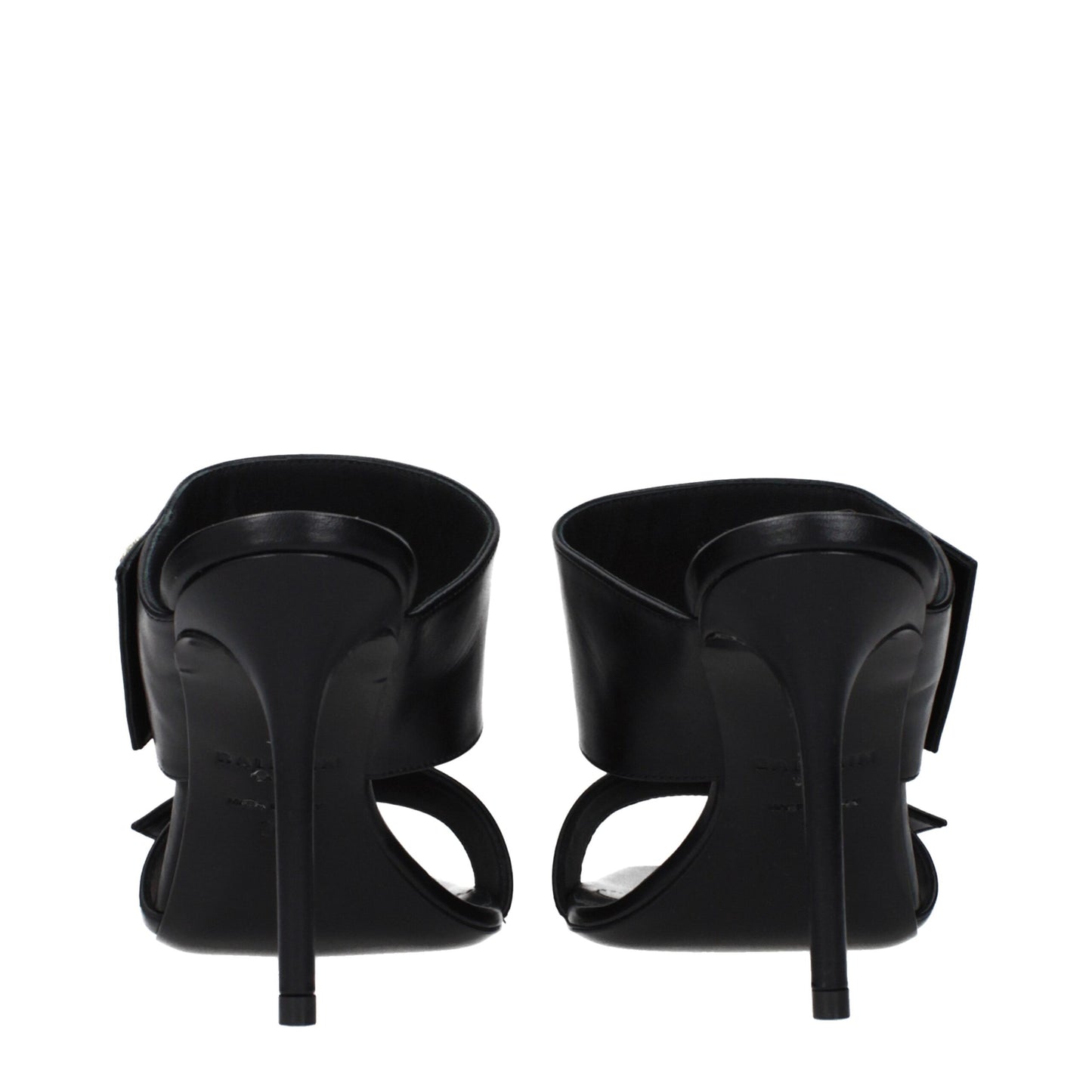 Sandales à talons aiguilles en cuir noir Balmain