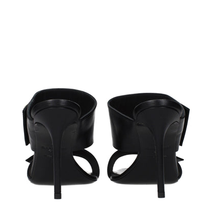 Sandales à talons aiguilles en cuir noir Balmain