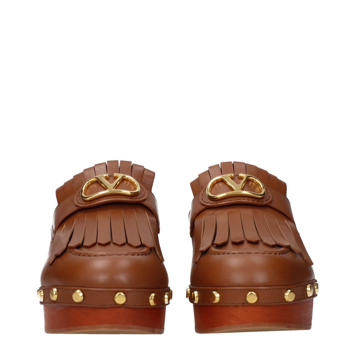 Valentino Garavani Brown Leather Slippers - Luxurious Comfort