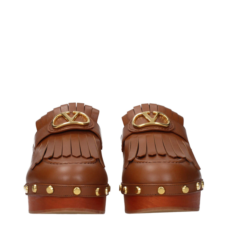 Valentino Garavani Brown Leather Slippers - Luxurious Comfort