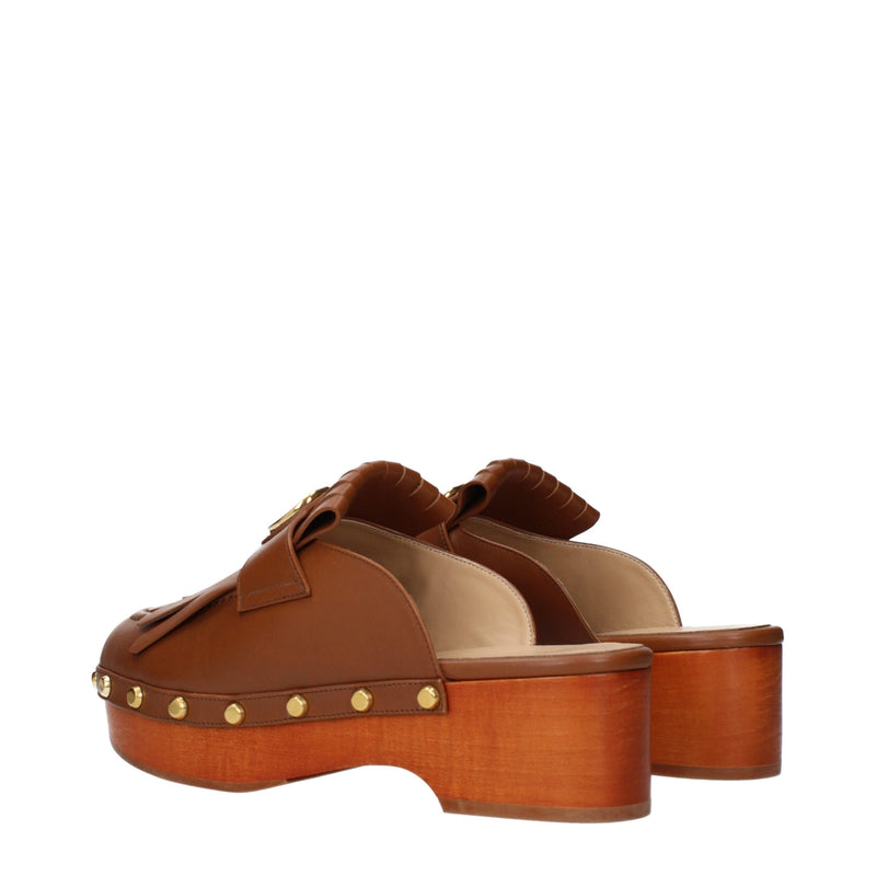 Valentino Garavani Brown Leather Slippers - Luxurious Comfort