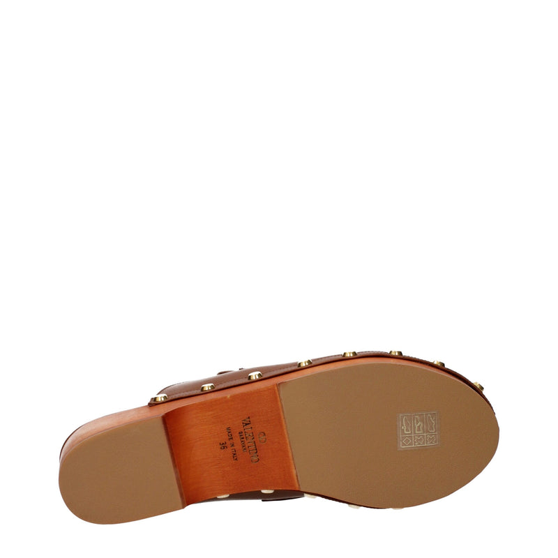 Valentino Garavani Brown Leather Slippers - Luxurious Comfort