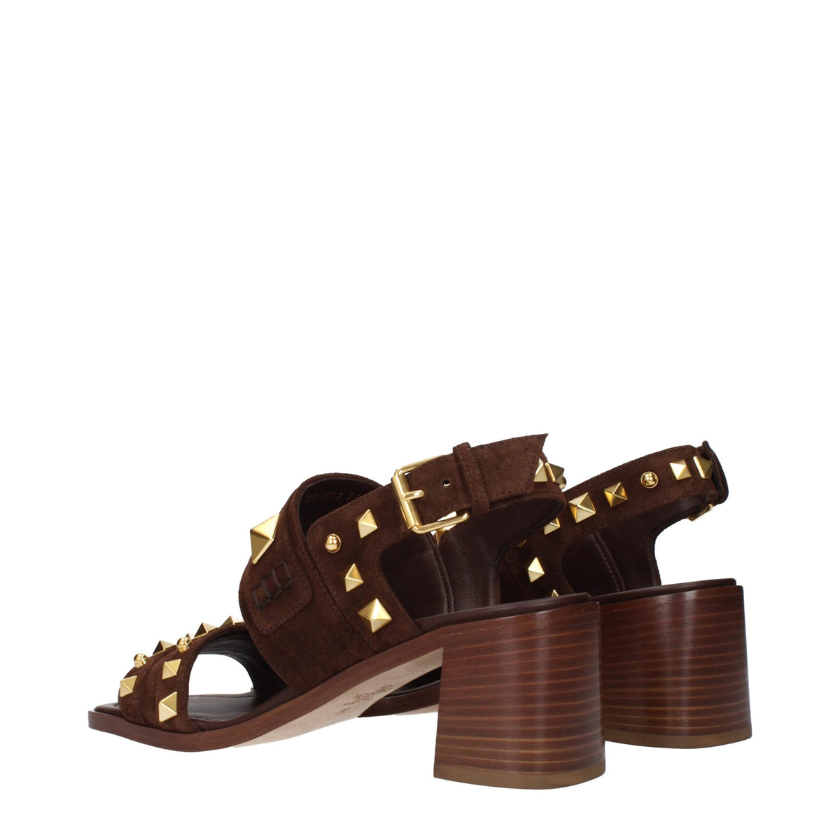 Sandales à lanières en cuir marron Valentino Garavani