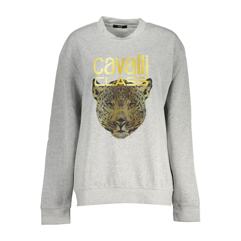 Cavalli Class Sweatshirt en Coton Gris - Élégance et Confort