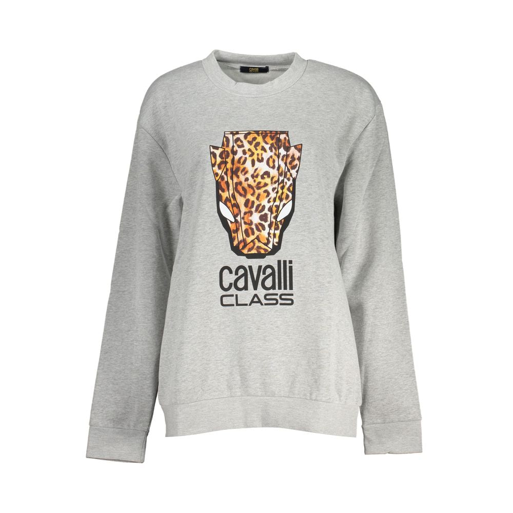 Cavalli Class Sweatshirt en Coton Gris - Élégant et Confortable