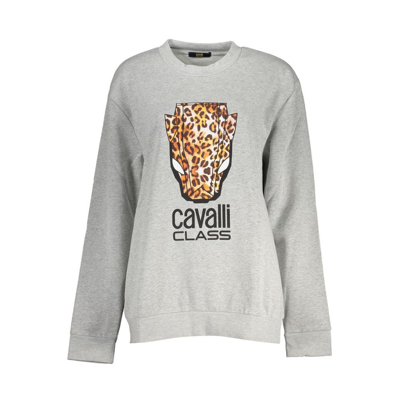 Cavalli Class Sweatshirt en Coton Gris - Élégant et Confortable