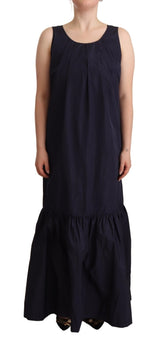 P.A.R.O.S.H. Robe Longue Sans Manches Bleu Marine Silhouette Sirène