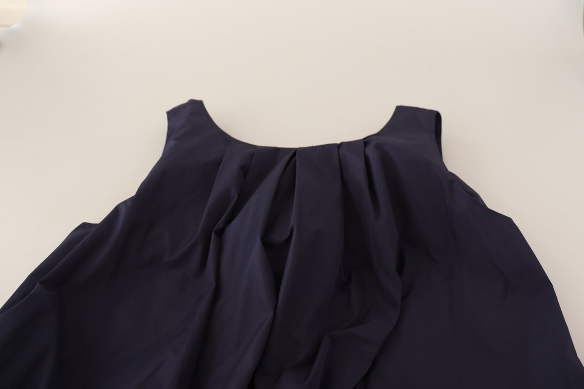 P.A.R.O.S.H. Robe Longue Sans Manches Bleu Marine Silhouette Sirène