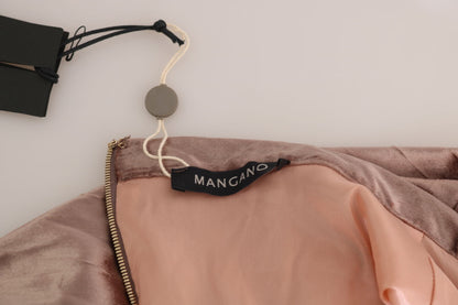 Jupe longue trapèze taille haute en viscose chocolat Mangano