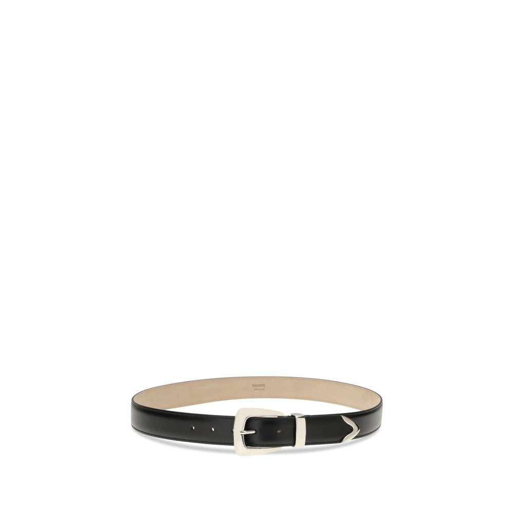 Khaite Black Calf Leather Benny Belt - 85 cm / 34 inches