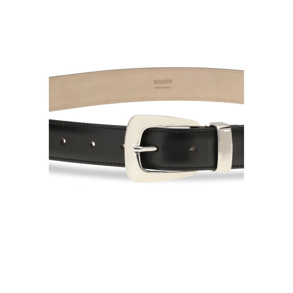 Khaite Black Calf Leather Benny Belt - 85 cm / 34 inches
