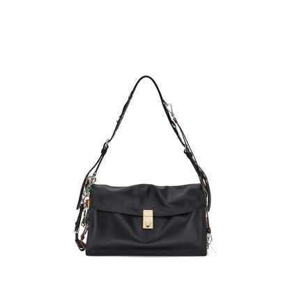 Prada Black Calf Leather Bos Taurus Shoulder Bag
