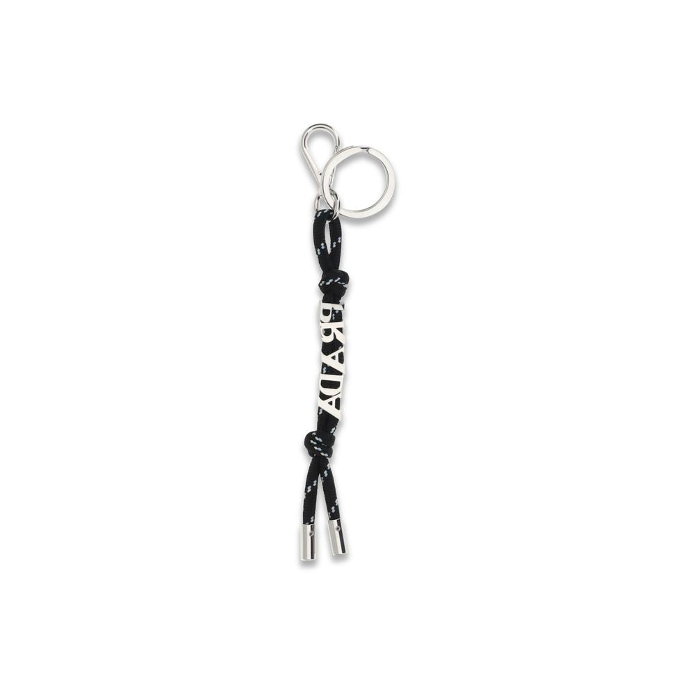 Porte-clés Prada en polyamide recyclé noir
