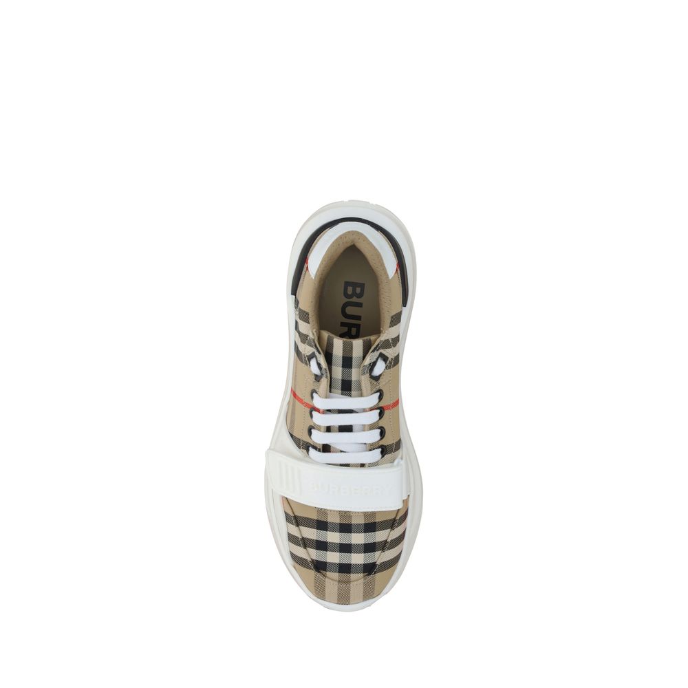 Burberry Regis Beige Cotton Athletic Sneakers for Women