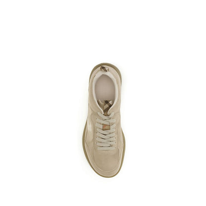 Baskets de sport Burberry Bos Taurus en cuir de veau beige