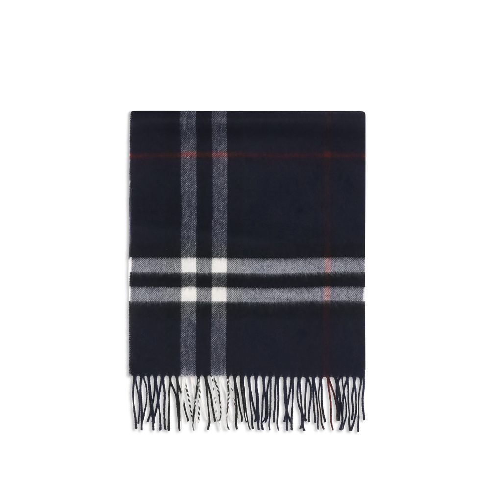 Burberry Blue Cashmere Check Scarf - Élégance et Confort