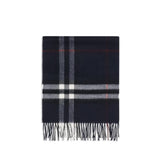 Burberry Blue Cashmere Check Scarf - Élégance et Confort