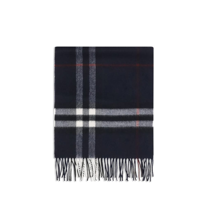 Burberry Blue Cashmere Check Scarf - Luxurious Softness & Style