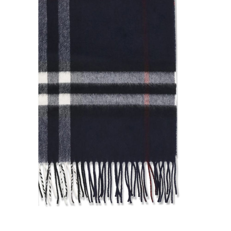 Burberry Blue Cashmere Check Scarf - Luxurious Softness & Style